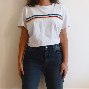 F21 rainbow stripe top